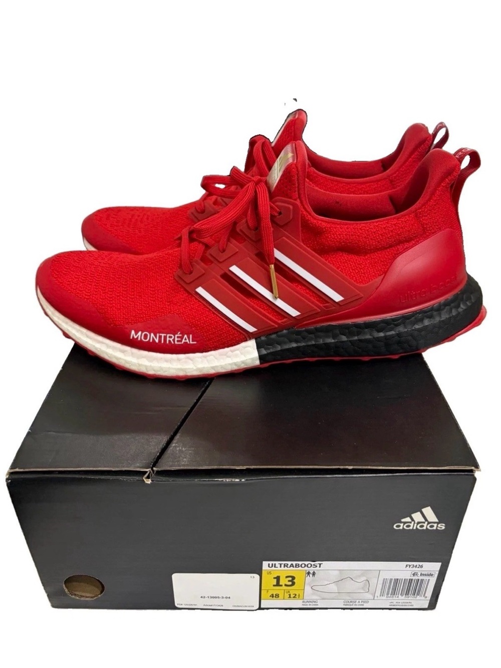 adidas UltraBoost DNA Montreal Scarlet/Cloud White/Core Black Men Size 13 Y3426